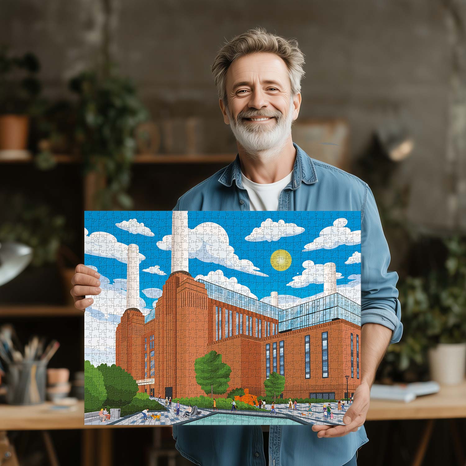 London Battersea Power Station Puzzle (1000 pcs) - Bespoke Jigsaw Puzzles - Local Puzzle