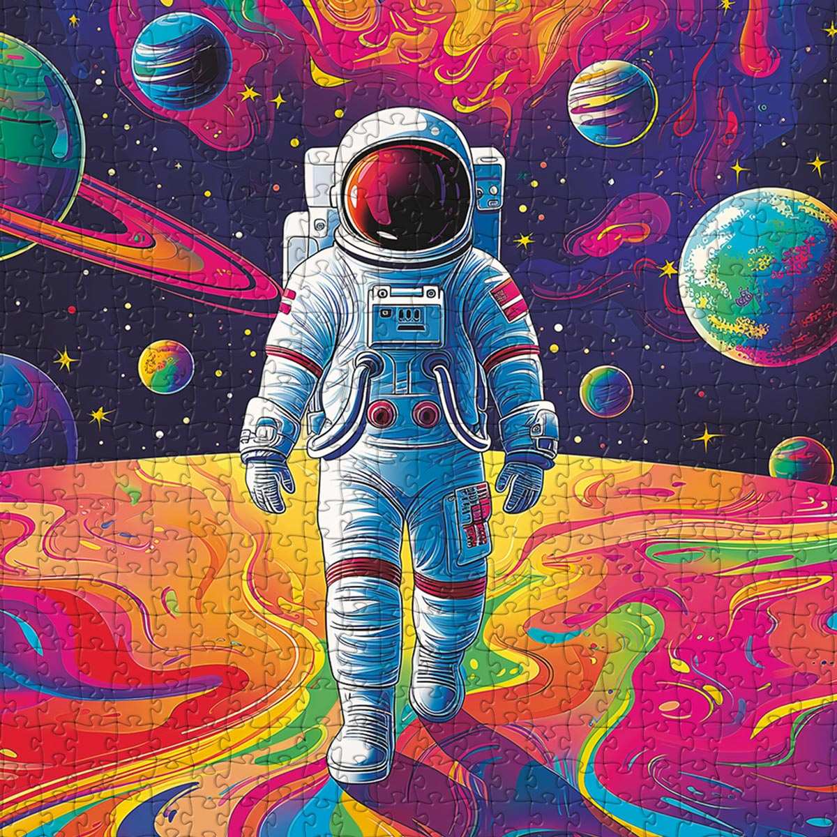 Astronaut Psychedelics Puzzle - Bespoke Jigsaw Puzzles - Local Puzzle 