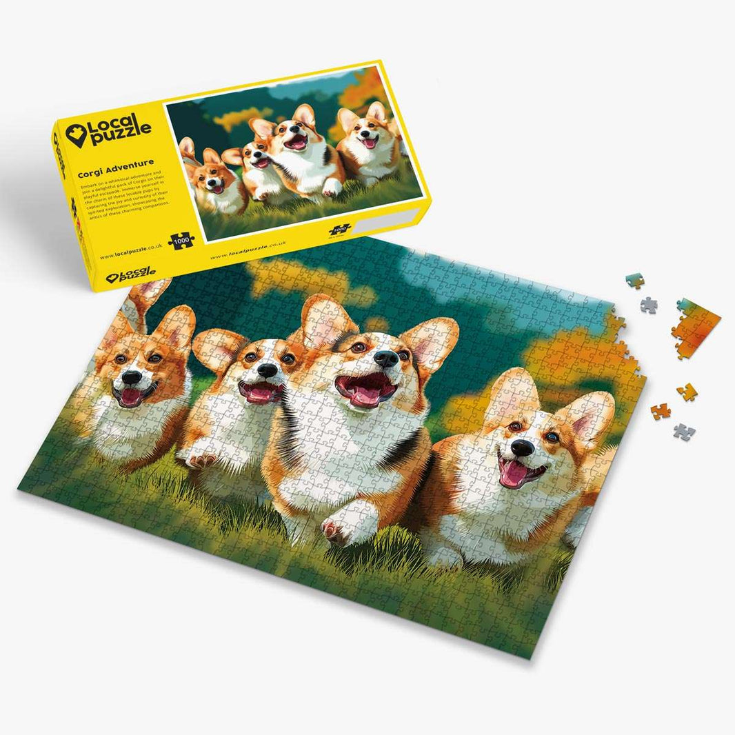 Corgi Adventure Puzzle - Bespoke Jigsaw Puzzles - Local Puzzle 