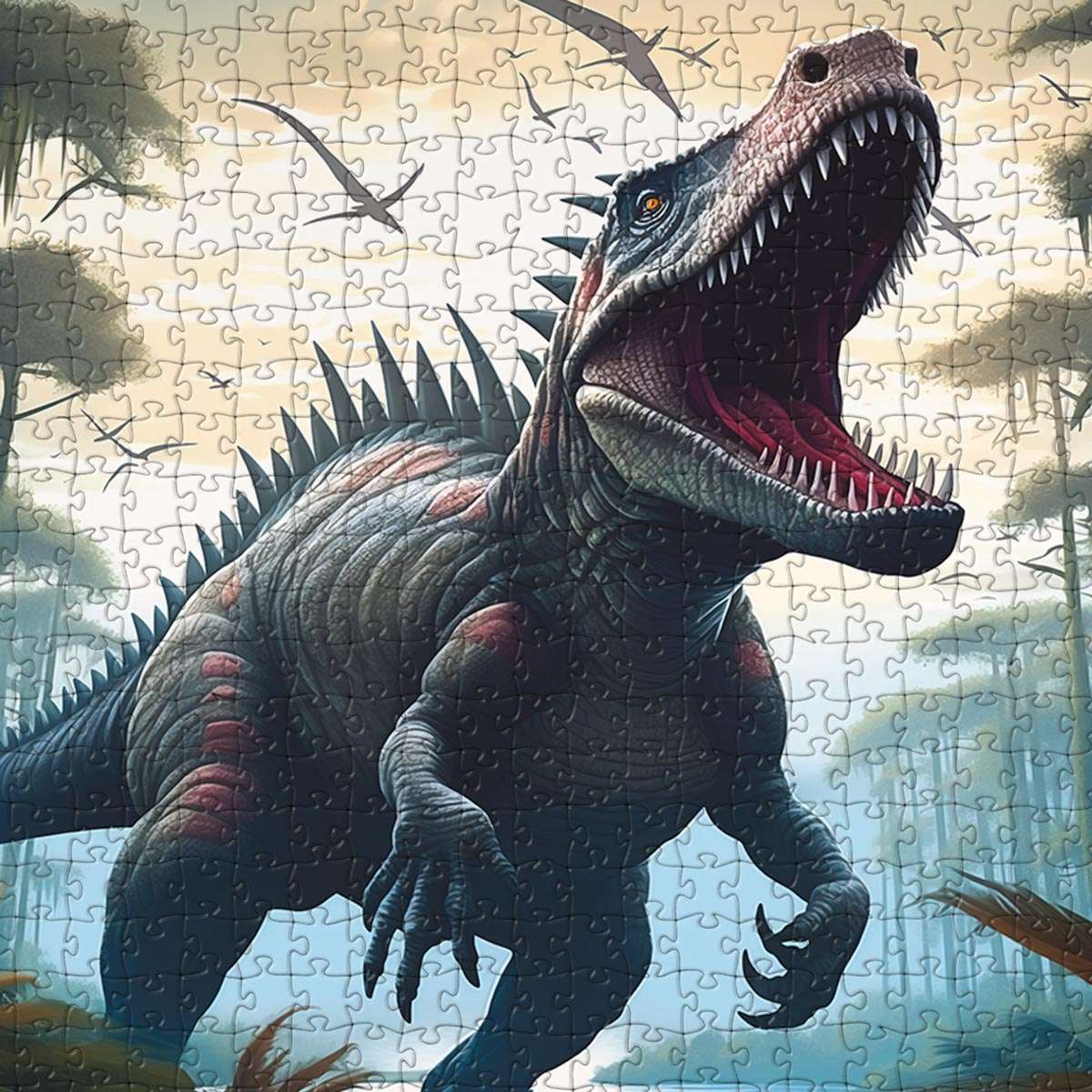 Dinosaur Rampage Puzzle - Bespoke Jigsaw Puzzles - Local Puzzle 