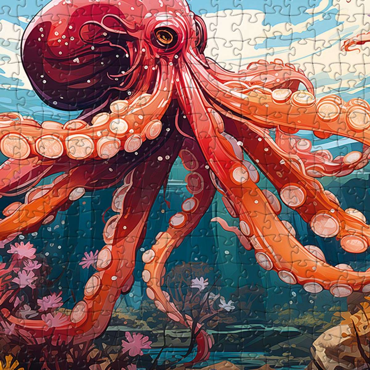 Furious Octopus Puzzle - Bespoke Jigsaw Puzzles - Local Puzzle 