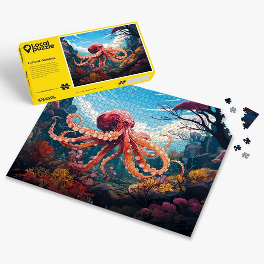 Furious Octopus Puzzle - Bespoke Jigsaw Puzzles - Local Puzzle 
