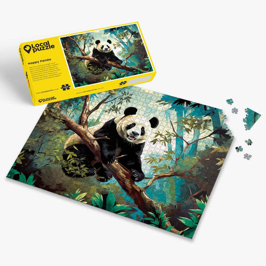 Happy Panda Puzzle - Bespoke Jigsaw Puzzles - Local Puzzle 
