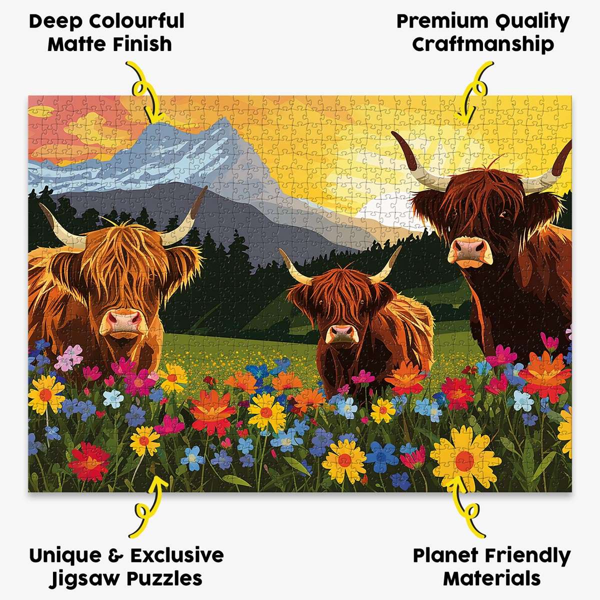 Highland Cows Puzzle - Bespoke Jigsaw Puzzles - Local Puzzle 