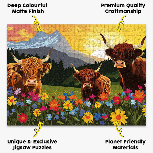 Highland Cows Puzzle - Bespoke Jigsaw Puzzles - Local Puzzle 