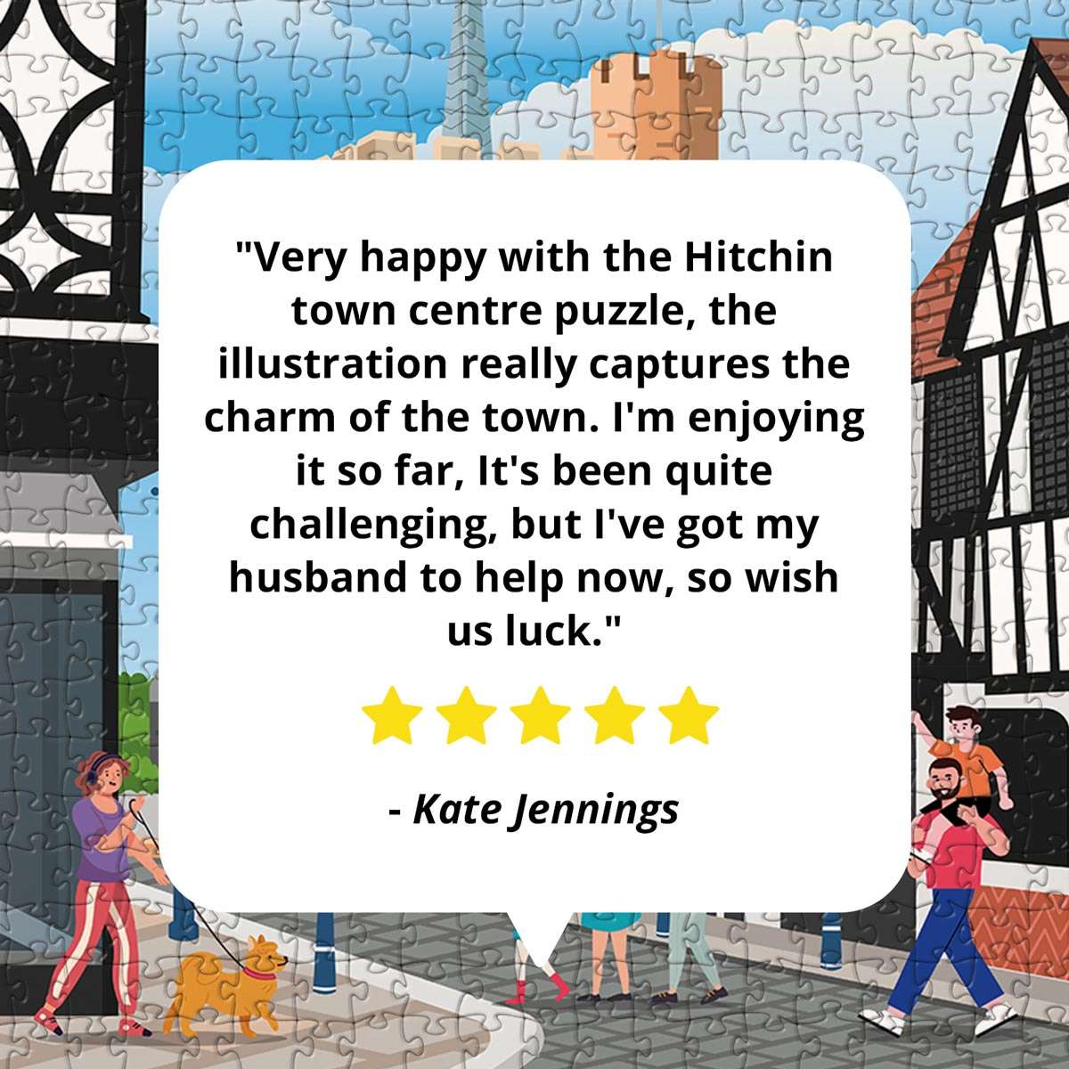 Hitchin Town Centre Puzzle - Bespoke Jigsaw Puzzles - Local Puzzle 