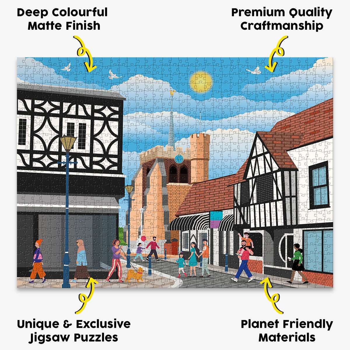 Hitchin Town Centre Puzzle - Bespoke Jigsaw Puzzles - Local Puzzle 