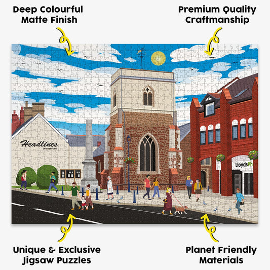 Shefford High Street Puzzle - Bespoke Jigsaw Puzzles - Local Puzzle 