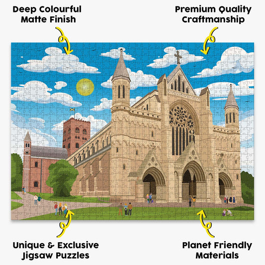 St Albans Cathedral Puzzle (1000 pcs) - Bespoke Jigsaw Puzzles - Local Puzzle 