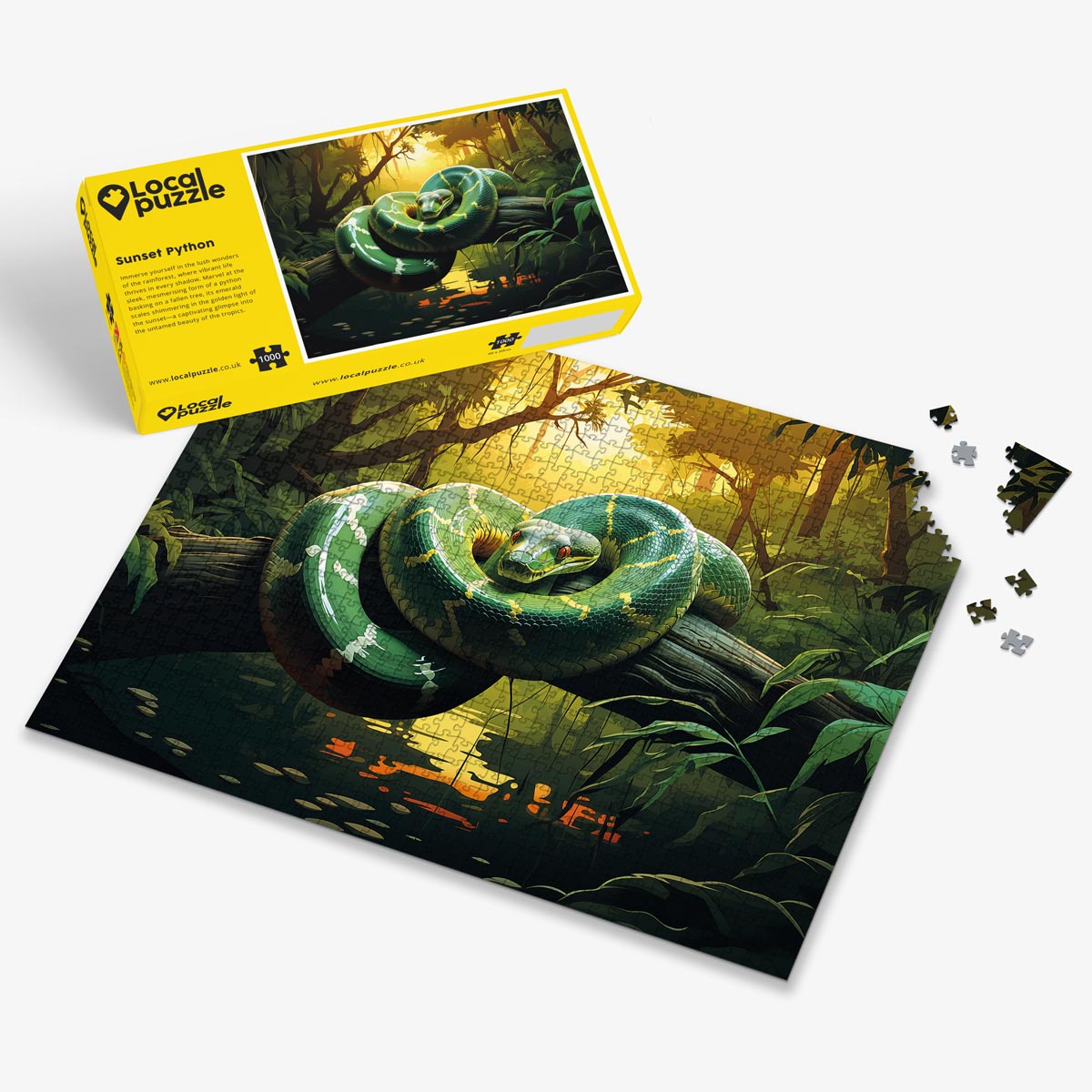 Sunset Python Puzzle - Bespoke Jigsaw Puzzles - Local Puzzle 