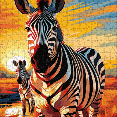 Sunset Zebra Puzzle - Bespoke Jigsaw Puzzles - Local Puzzle 