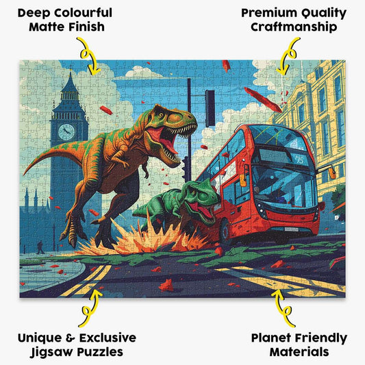 T-Rex Rampage London Puzzle - Bespoke Jigsaw Puzzles - Local Puzzle 