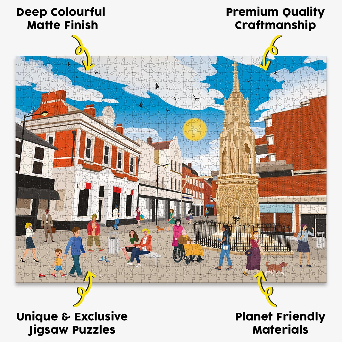 Waltham Cross Town Centre Puzzle - Bespoke Jigsaw Puzzles - Local Puzzle 