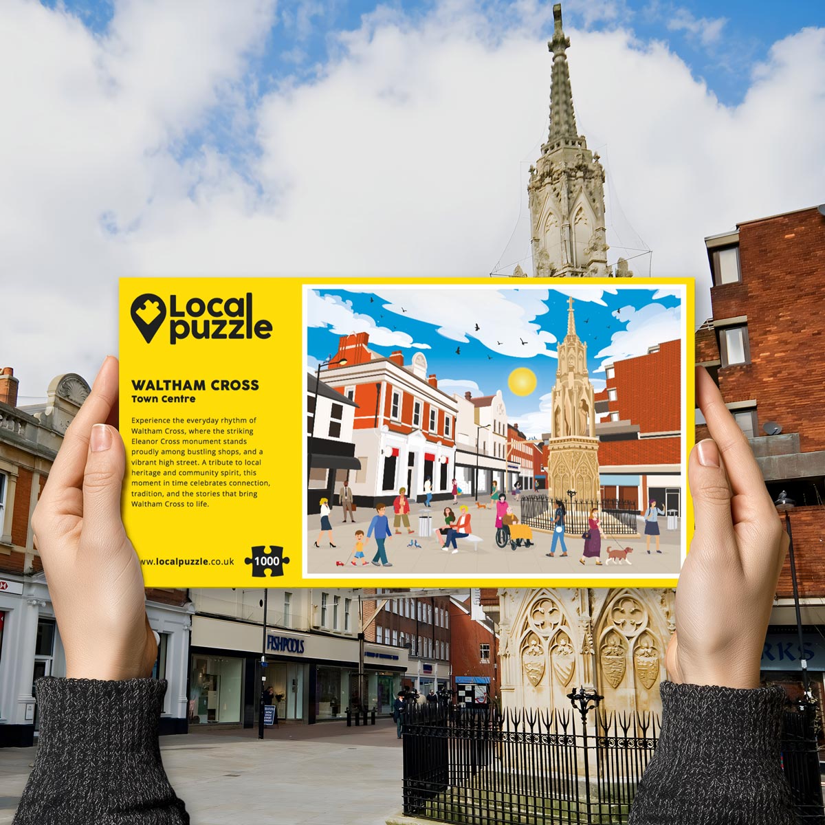 Waltham Cross Town Centre Puzzle - Bespoke Jigsaw Puzzles - Local Puzzle 