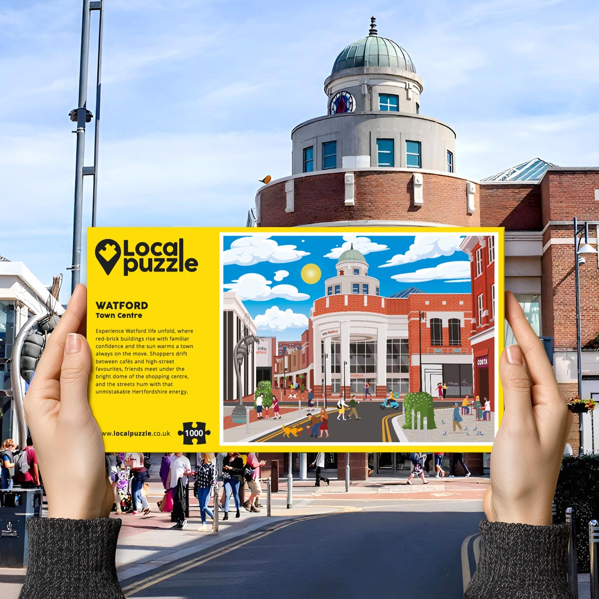 Watford Town Centre Puzzle - Bespoke Jigsaw Puzzles - Local Puzzle 