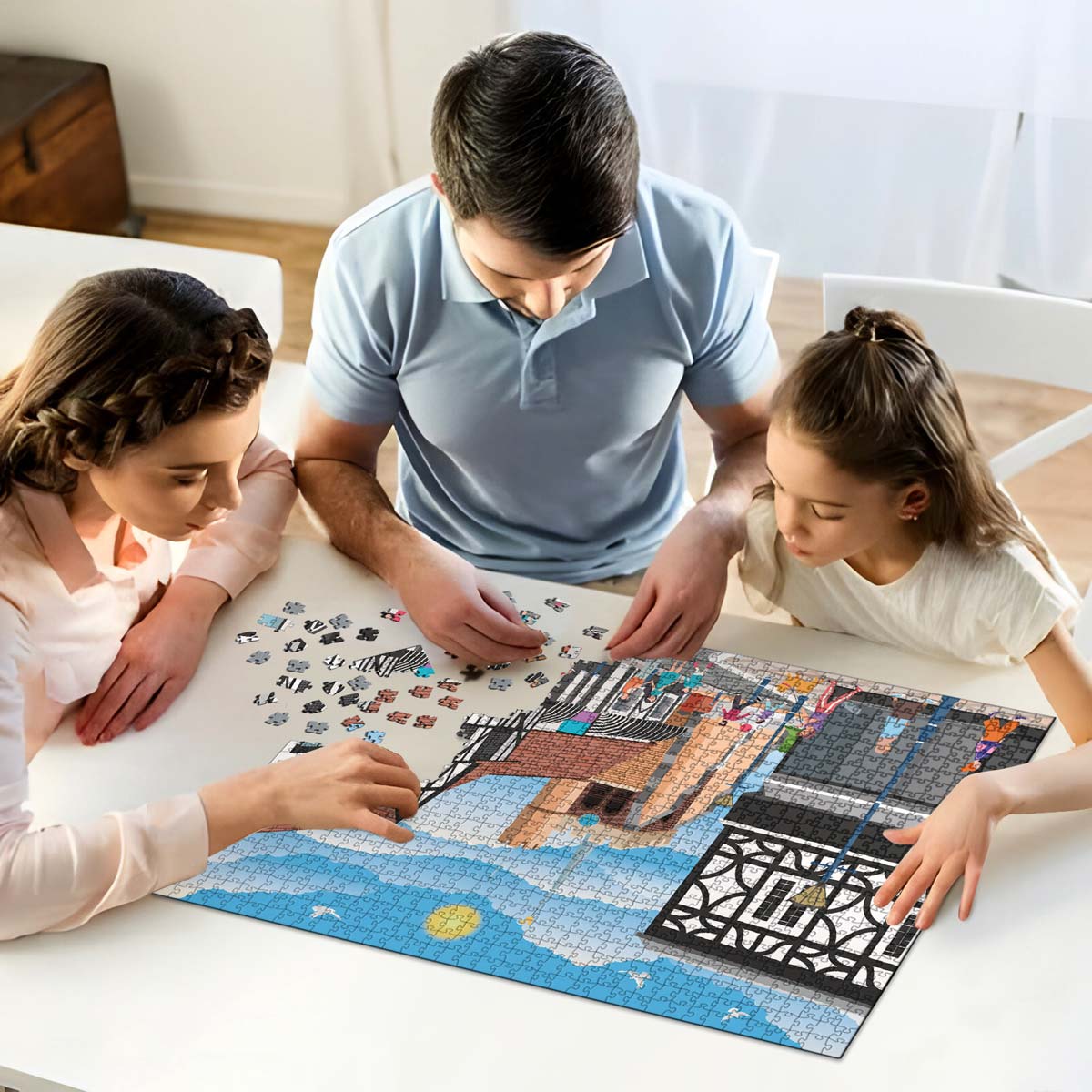 Hitchin Town Centre Puzzle - Bespoke Jigsaw Puzzles - Local Puzzle 